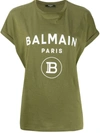 Balmain Logo Print Oversized T-shirt In Green