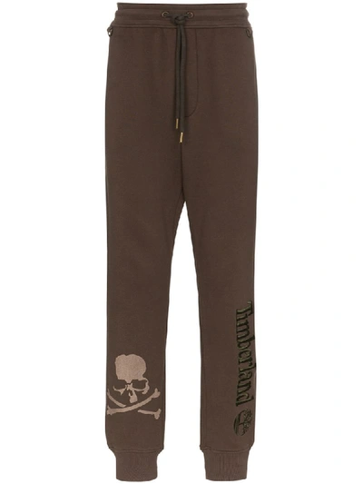 Mastermind Japan X Timberland Logo Embroidered Track Trousers In Brown