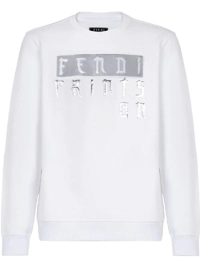 Fendi Prints On Crew Neck Sweatshirt In White