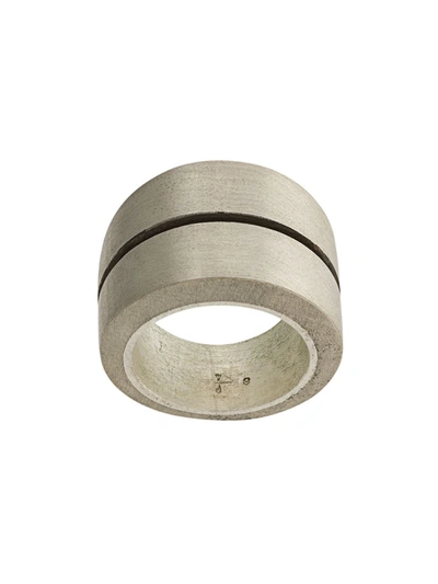 Parts Of Four Crevice Silver Ring In Silber