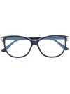 Cartier Panthère Round Frame Optical Glasses In Blue