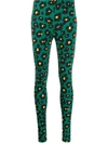 La Doublej Floral Leopard Print Leggings In Flower Leopard Verde