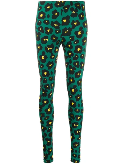 La Doublej Floral Leopard Print Leggings In Flower Leopard Verde