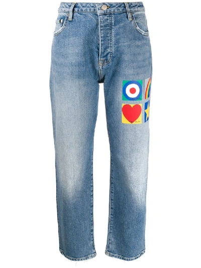 Iceberg X Peter Blake Cropped Jeans In Blue