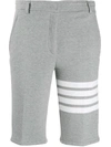 Thom Browne 4-bar Knee-length Shorts In Grey