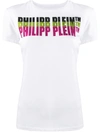 Philipp Plein Embellished Logo Short Sleeve T-shirt In White
