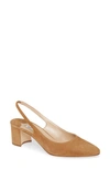 Manolo Blahnik Allurasa Slingback Pump In Nude Camel Suede