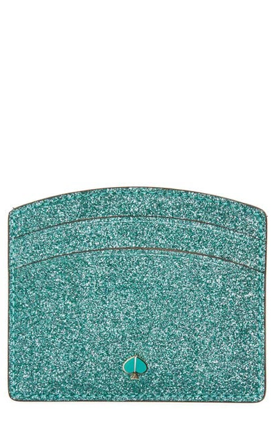 Kate Spade Burgess Court Leather Card Holder In Green Jade