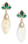 Akola Crystal & Horn Teardrop Earrings In Blonde