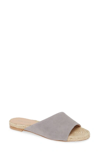 Charles David Stance Slide Sandal In Light Grey Suede