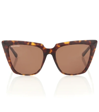 Balenciaga Cat-eye Acetate Sunglasses In Brown
