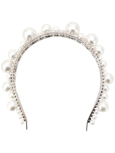 Givenchy Ariana Pearly & Crystal Headband In Silver