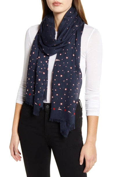 Longchamp Le Pliage Club Modal & Silk Scarf In Navy