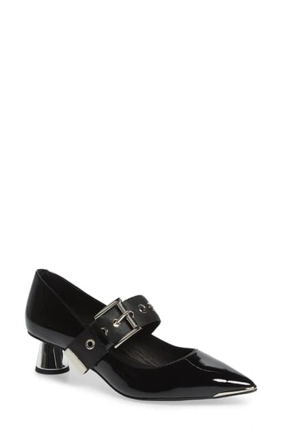 Jeffrey Campbell Desmon Mary Jane Pump In Black Silver Patent