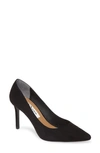 Nina 85 Pointy Toe Pump In Black Faux Leather
