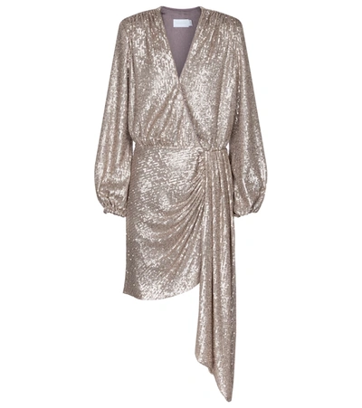 Jonathan Simkhai 'roxi' Sequin Wrap Dress In Brown