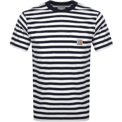 Carhartt Scotty Short Sleeved T Shirt Navy In Navy