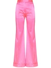 House Of Holland Tailored Satin Trousers In Pink
