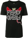 Fendi Slogan Print T-shirt - Black