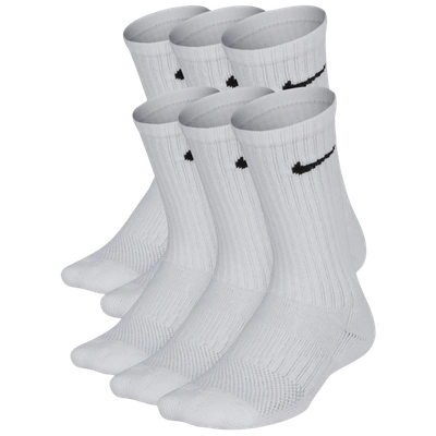 Nike Kids' Boys  6 Pack Cushioned Crew Socks In White/black