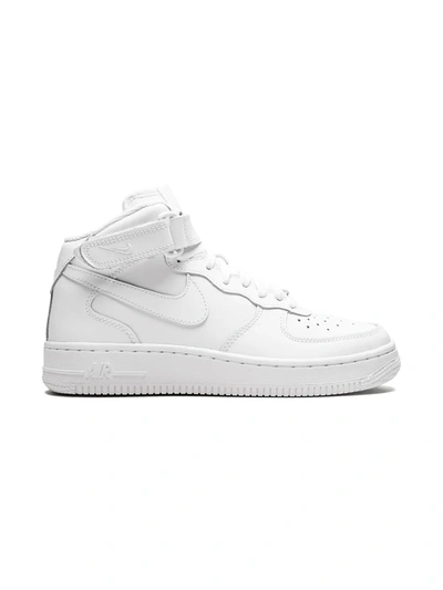 Nike Air Force 1 Mid Big Kids' Shoes In White/white