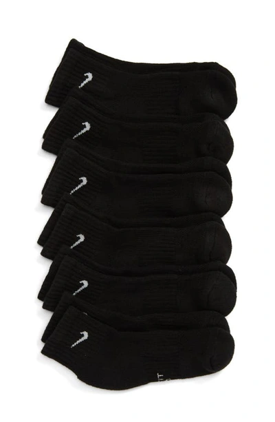 Nike Kids' Boys  6 Pack Cushioned Quarter Socks In Black/white
