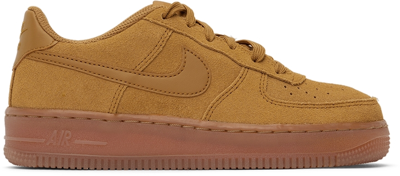 Nike Kids Tan Air Force 1 Lv8 3 Big Kids Sneakers In Wheat,gum Light Brown,wheat