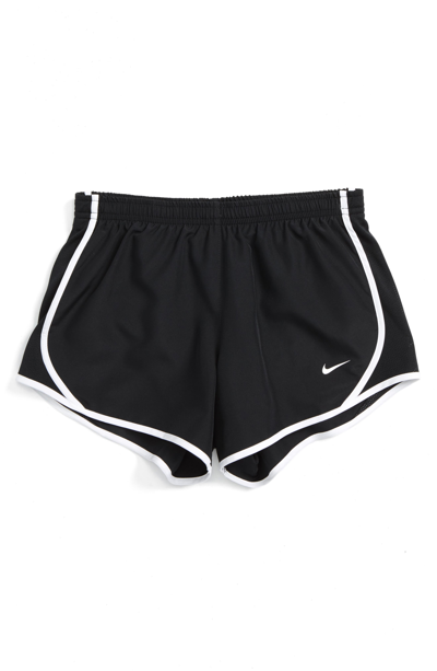Nike Kids' Big Girls Dri-fit Tempo Running Shorts In Black/white