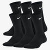 Nike Everyday Kids' Cushioned Crew Socks (6 Pairs) In Black