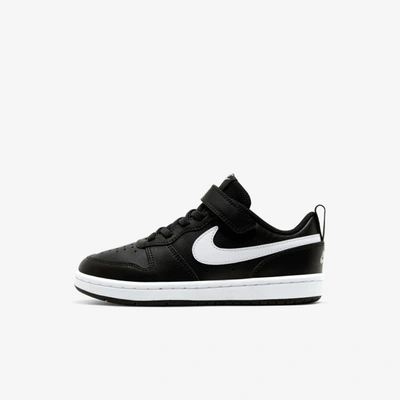 Nike Court Borough Low 2 Little Kids' Shoes In Black,white