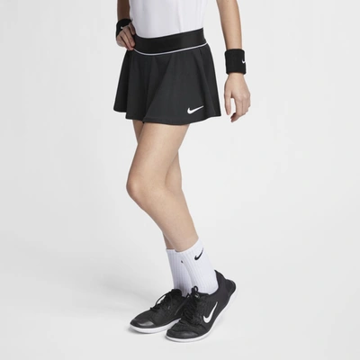 Nike Court Big Kids' (girls') Tennis Skirt (black) In  Black,black,white,white | ModeSens