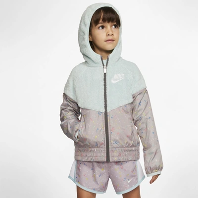Nike Sportswear Windrunner Little Kids' Sherpa Jacket In Blue | ModeSens