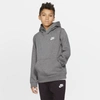 Nike Sportswear Club Big Kids' Pullover Hoodie In Grey
