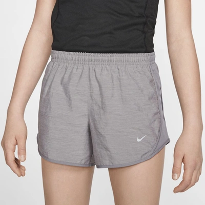 Nike Dri-fit Tempo Big Kids' (girls') Running Shorts In Grey