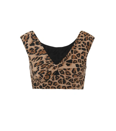 Karla Colletto Bree Leopard Bikini Top In Brown