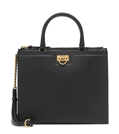 Ferragamo Trifolio Top Handle Medium In Black