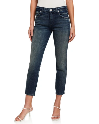 Amo Denim Stix Crop Mid-rise Ankle Skinny Jeans In Forever Blue