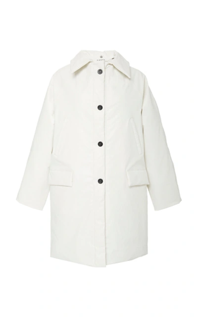 Kassl Oil Puffer Hooded Coated Cotton-blend Coat In White