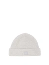 Acne Studios Kansy Appliquéd Ribbed Wool-blend Beanie In Light Grey Melange