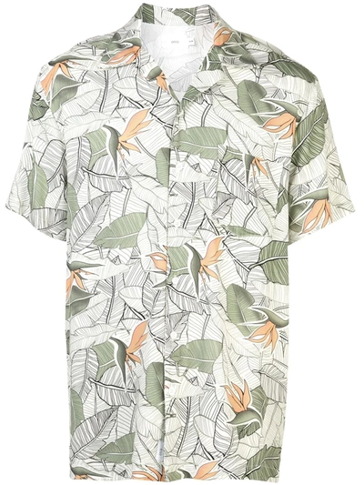 Onia Vacation Printed Cotton-blend Shirt In White