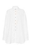 Anna Quan Alfie Cotton-blend Poplin Shirt In White