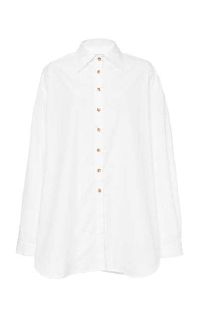 Anna Quan Alfie Cotton-blend Poplin Shirt In White