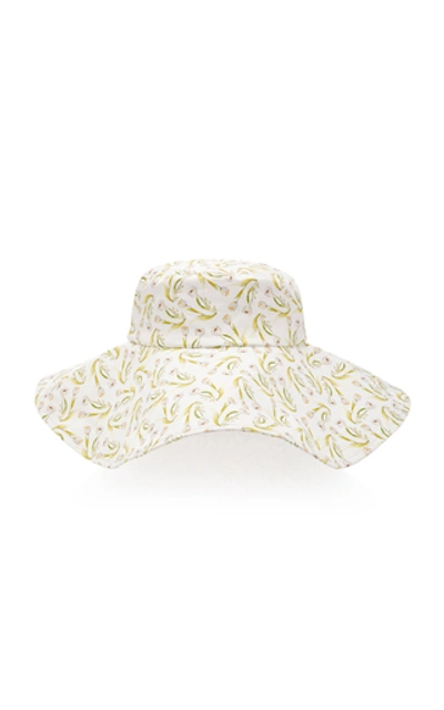 Avenue Ti Amo Floppy Cotton Bucket Hat In White