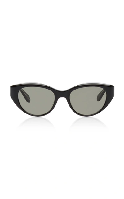 Garrett Leight Del Rey 50 Black Acetate Round-frame Sunglasses