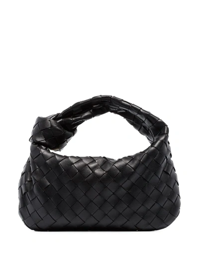Bottega Veneta Black Intrecciato Mini Leather Pouch Bag