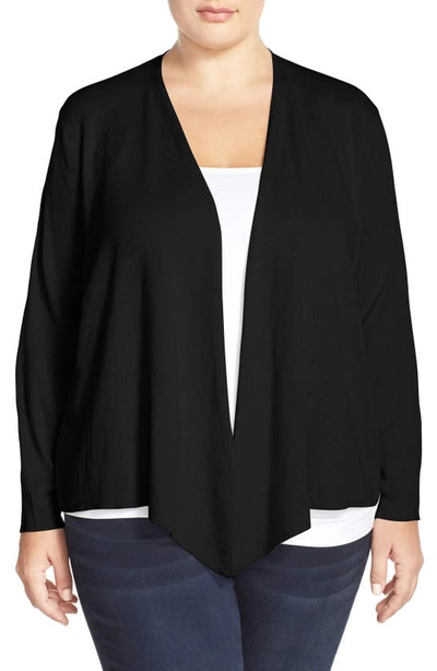 Nic And Zoe Plus Nic+zoe Plus Four-way Cardigan In Black Onyx