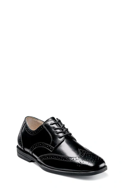 Florsheim Boys' Reveal Wingtip Junior Dress Shoes - Toddler, Little Kid, Big Kid In Black Leather