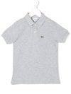 Lacoste Kids' Classic Pique Polo In Silver