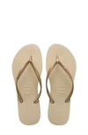 Havaianas Kids' Baby's & Little Girl's Slim Glitter Flip Flops In Gold