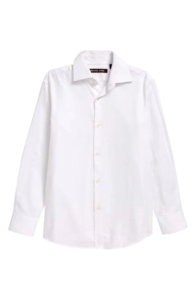 Michael Kors Boys' Tonal Stripe Dress Shirt - Big Kid In White